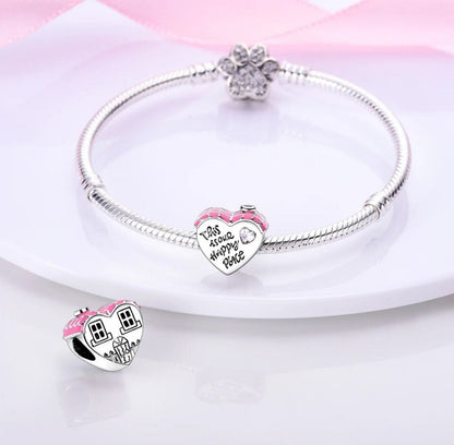 Pink Heart Home House Charm