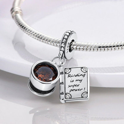 Book & Coffee Cup Dangle Charm