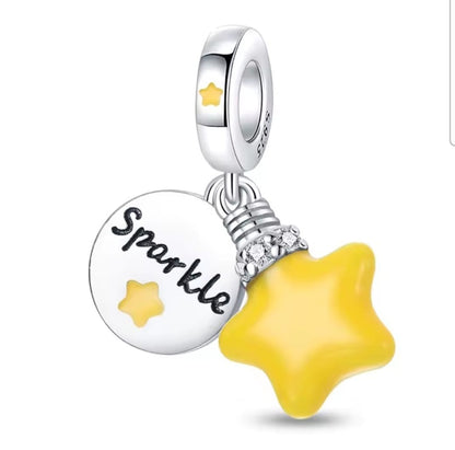 Yellow Star Sparkle Charm
