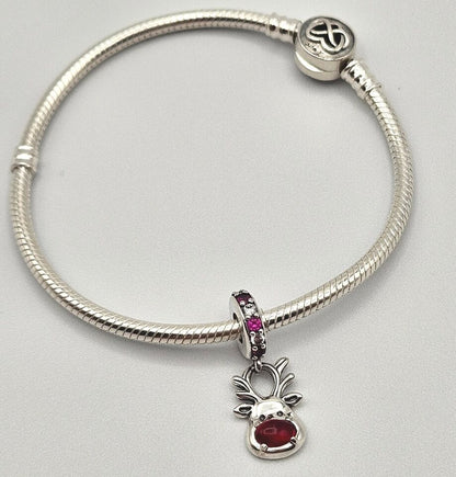 Rudolph Reindeer Red Murano Glass Charm