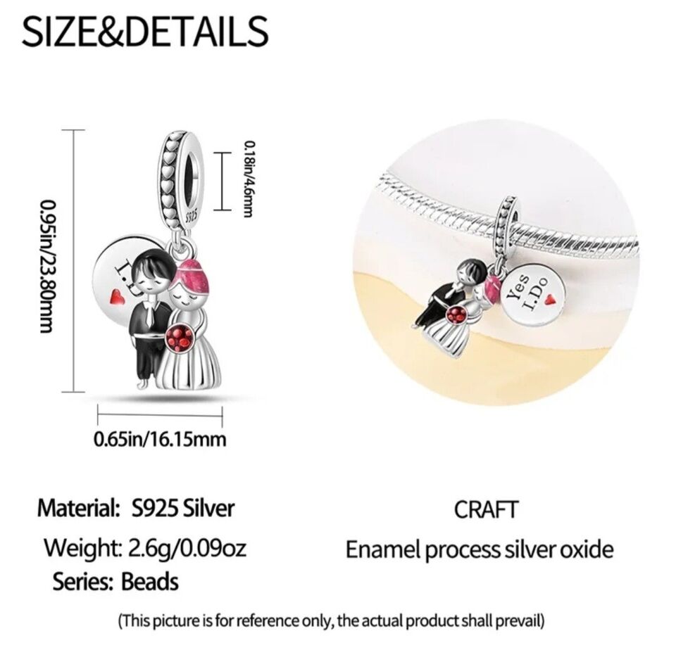 Just Married Couple Dangle Charm