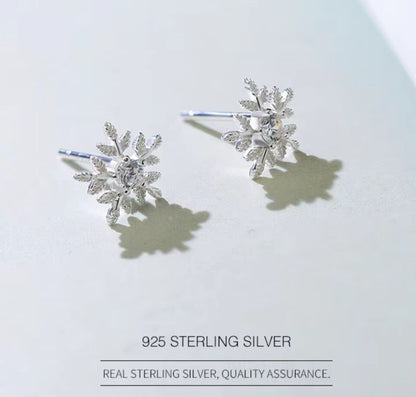 Sparkling Snowflakes Stud Earrings