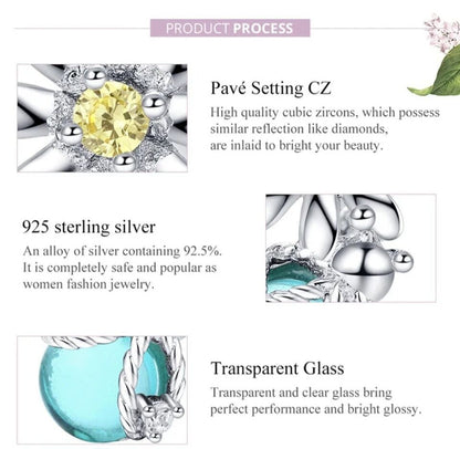 Blue Zirconia Firefly & Daisy Charm
