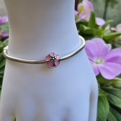 Pink Flower Clip On Charm