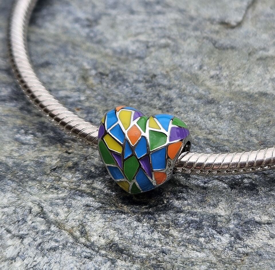 Multicoloured Heart Charm