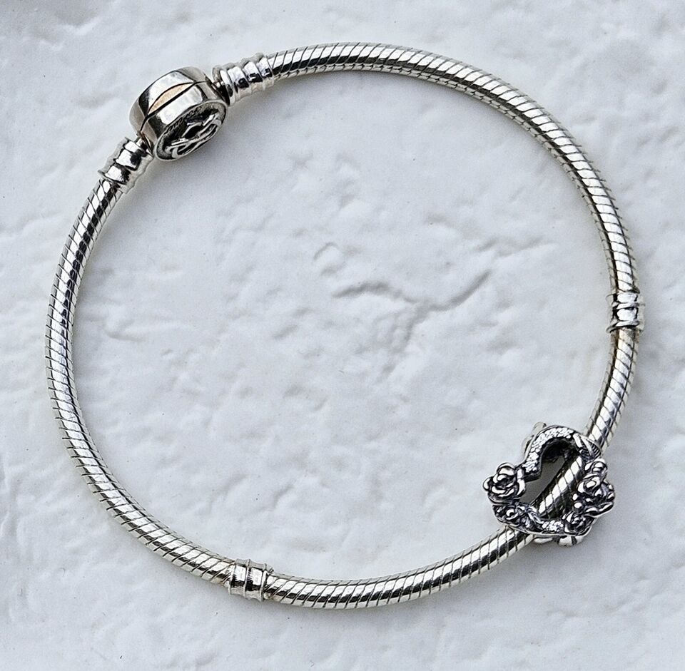 Heart With Flowers Charm