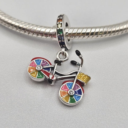 Rainbow Bike With Basket Charm