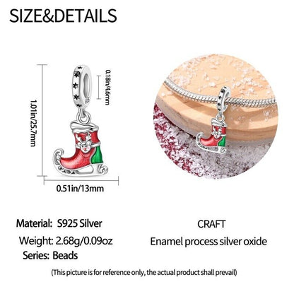Ice Skate With Elf Dangle Charm