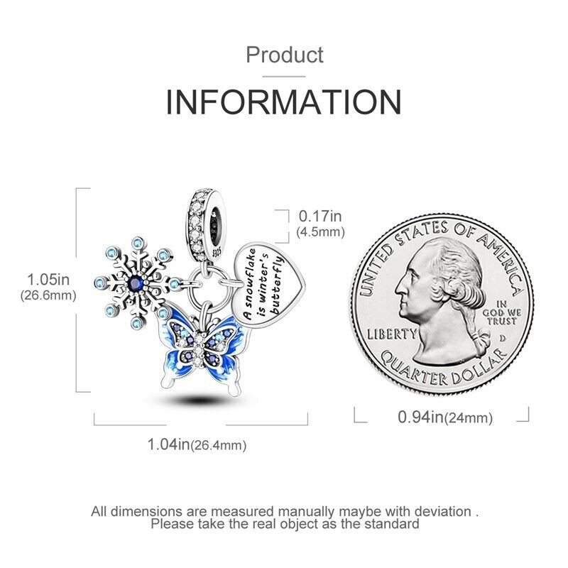 Snowflake Butterfly & Heart Christmas