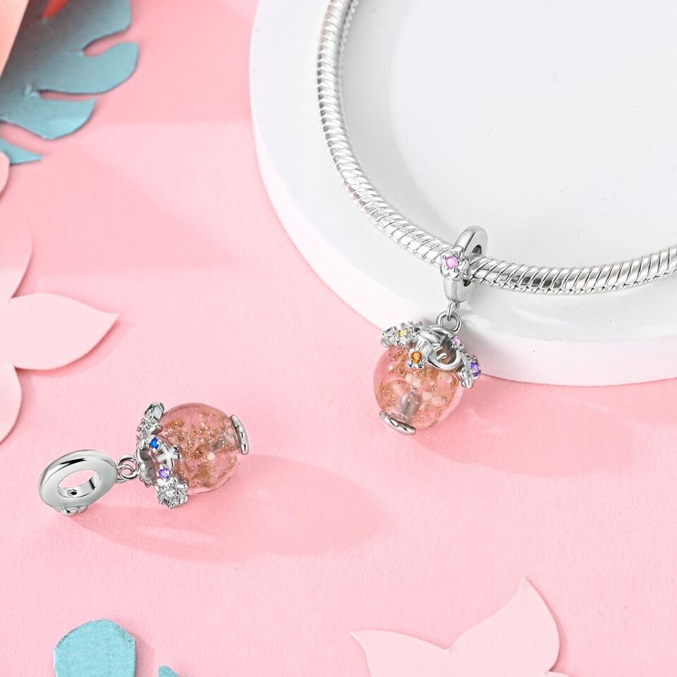 Glow In The Dark Murano Glass Dangle Charm