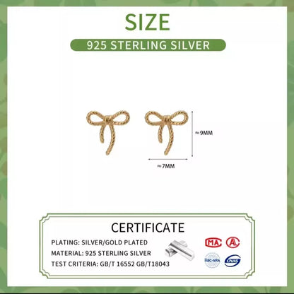 Gold Plated Bow Stud Earrings