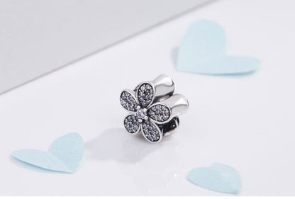 Sparkling Zirconia Flower Charm
