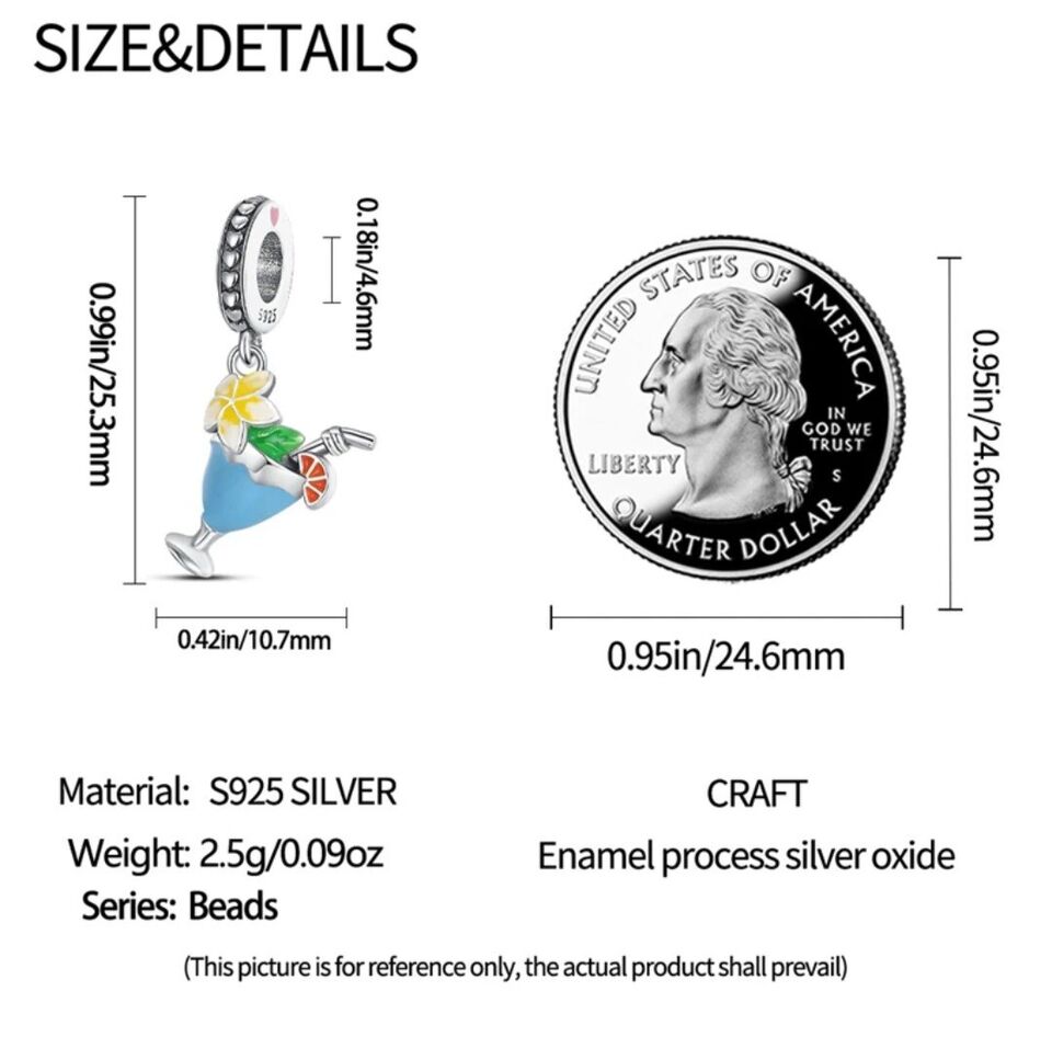 Holiday Cocktail Glass Dangle Charm