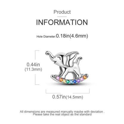 Multicoloured Rocking Elephant Lucky Charm