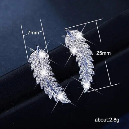 Trendy Luxury Leaf Stud Earrings