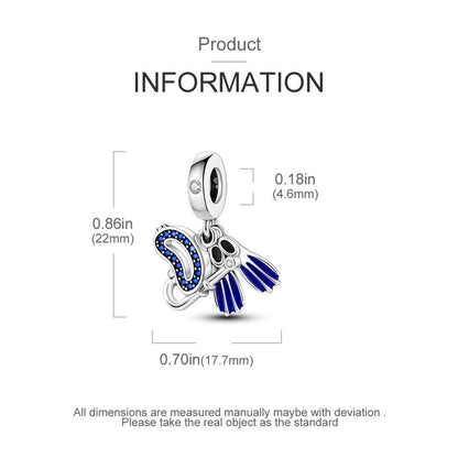Scuba Diving Mask Flipper Dangle Charm