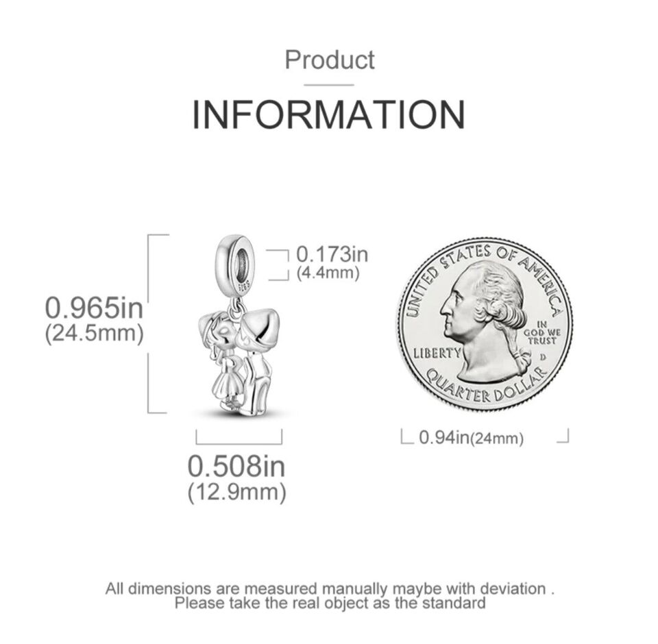 Kissing Couple Love Dangle Charm