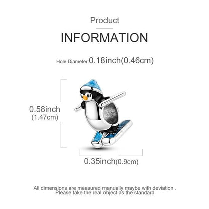 Skiing Penguin Charm