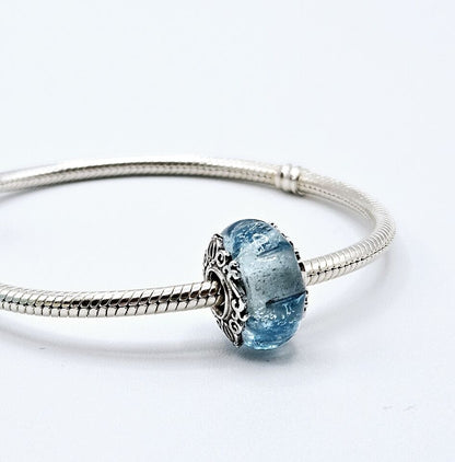 Light Blue Murano Glass Charm