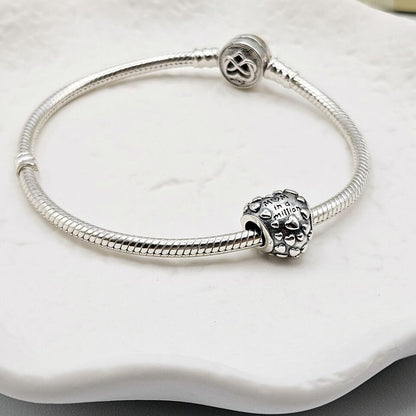 Love Mum Heart Red Zircon Charm