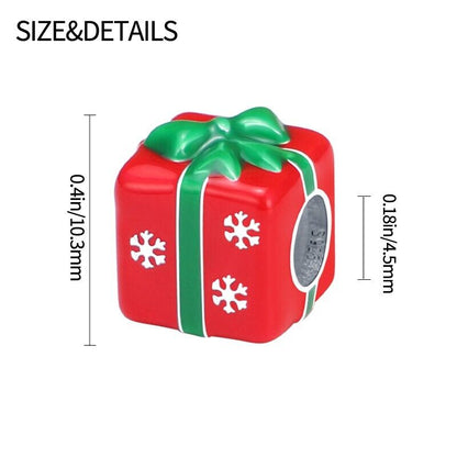 Red Gift With Snowflakes Charm