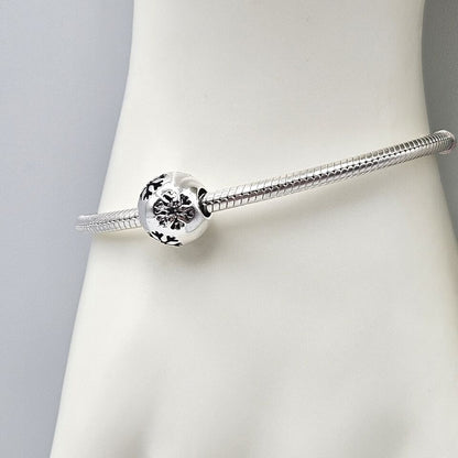 Snowflake Silver Ball Charm