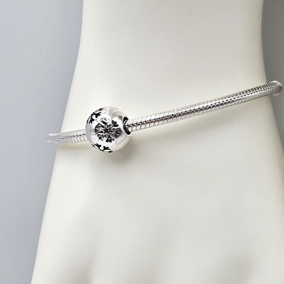 Snowflake Silver Ball Charm