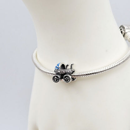 Blue Baby Pram Charm