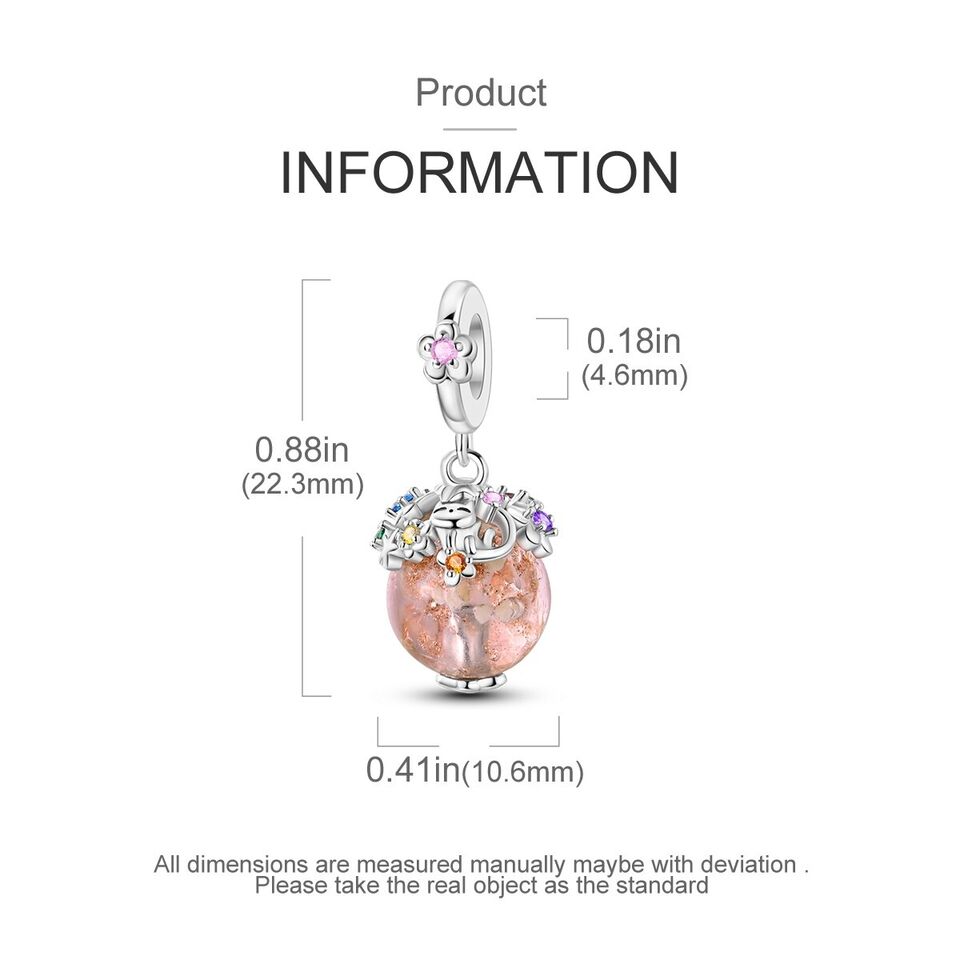 Glow In The Dark Murano Glass Dangle Charm