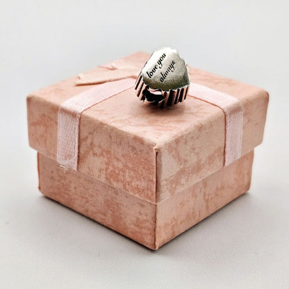 Purple Pink Love Heart Charm