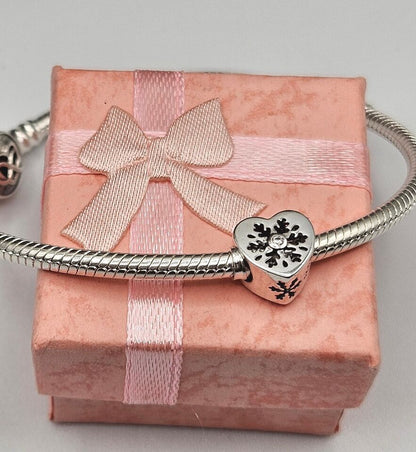 Snowflake Heart Charm