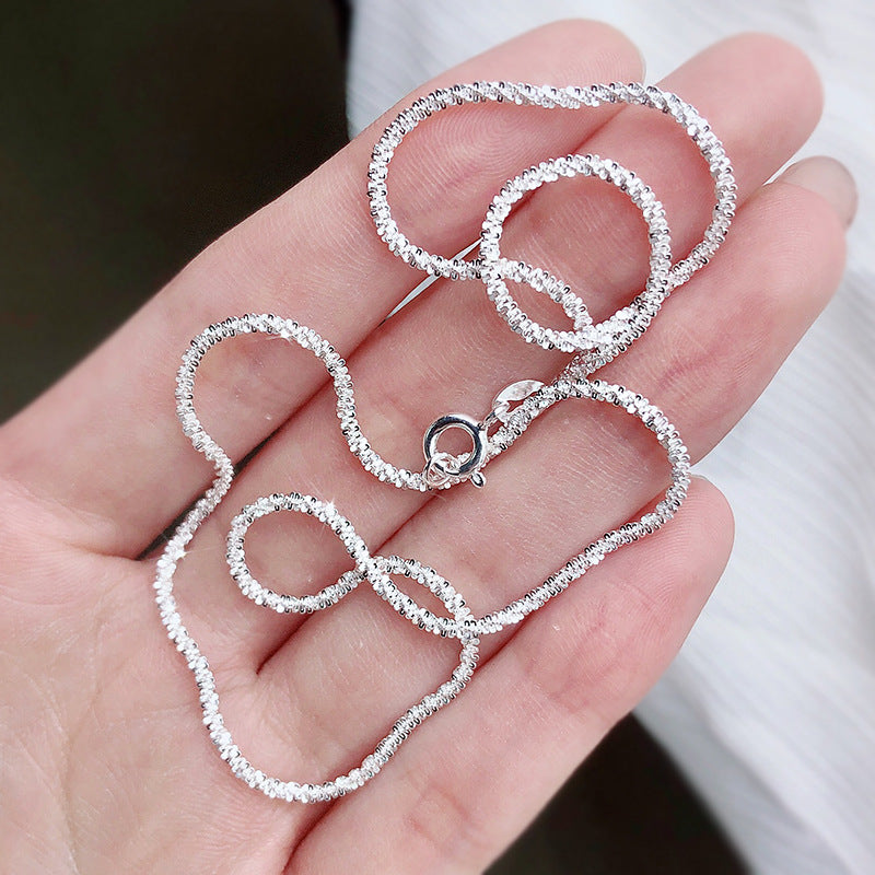 Sparkling Collarbone Necklace 2mm S925 Sterling Silver