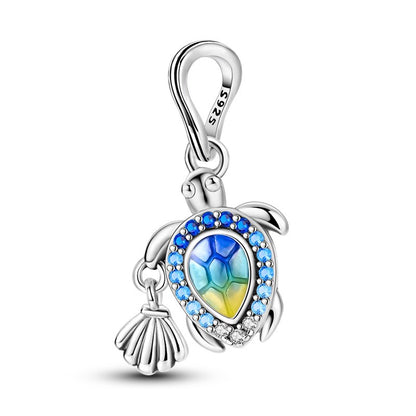 Sea Turtle Zirconia Dangle Charm
