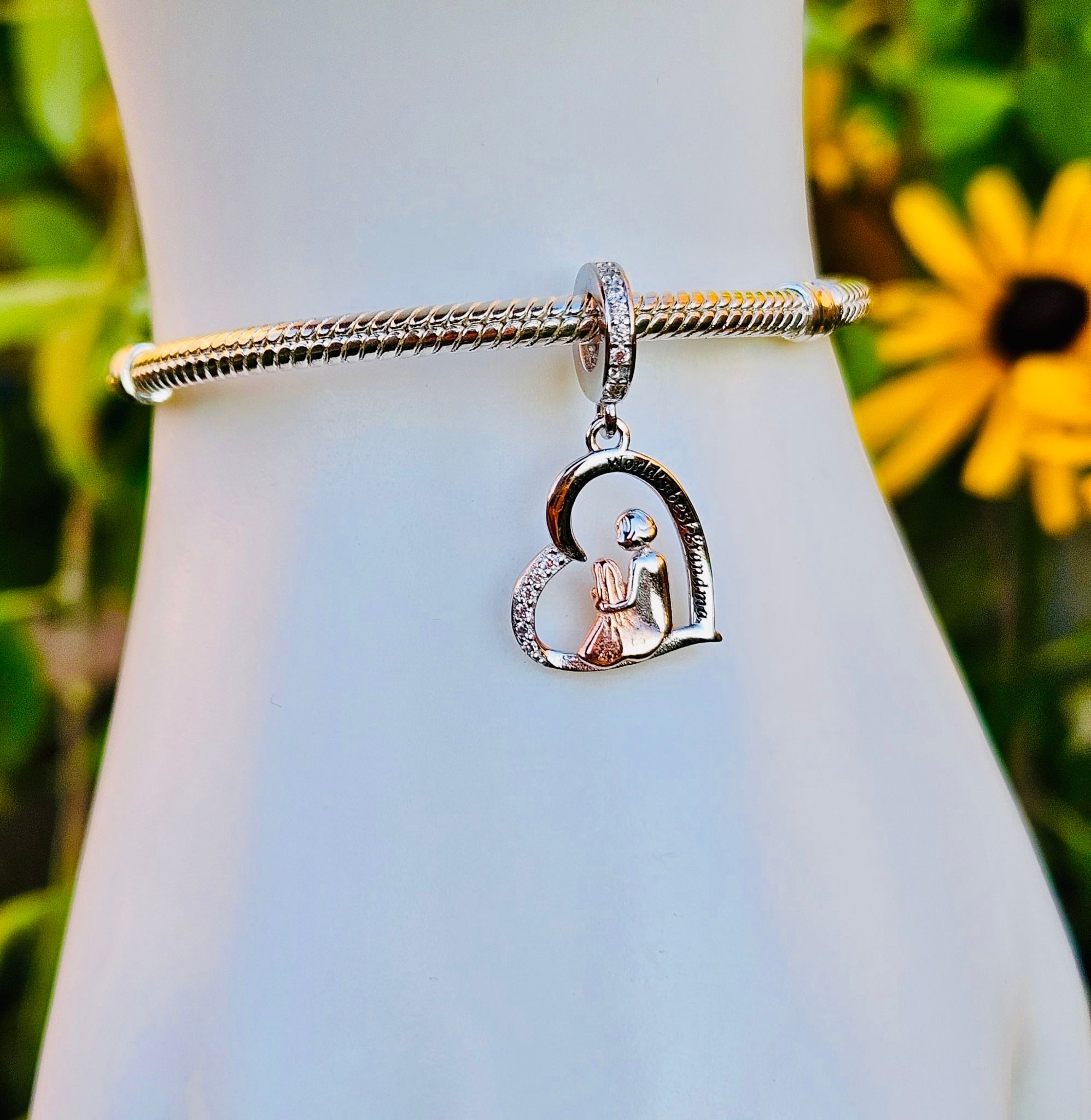 Best Grandma Heart Charm