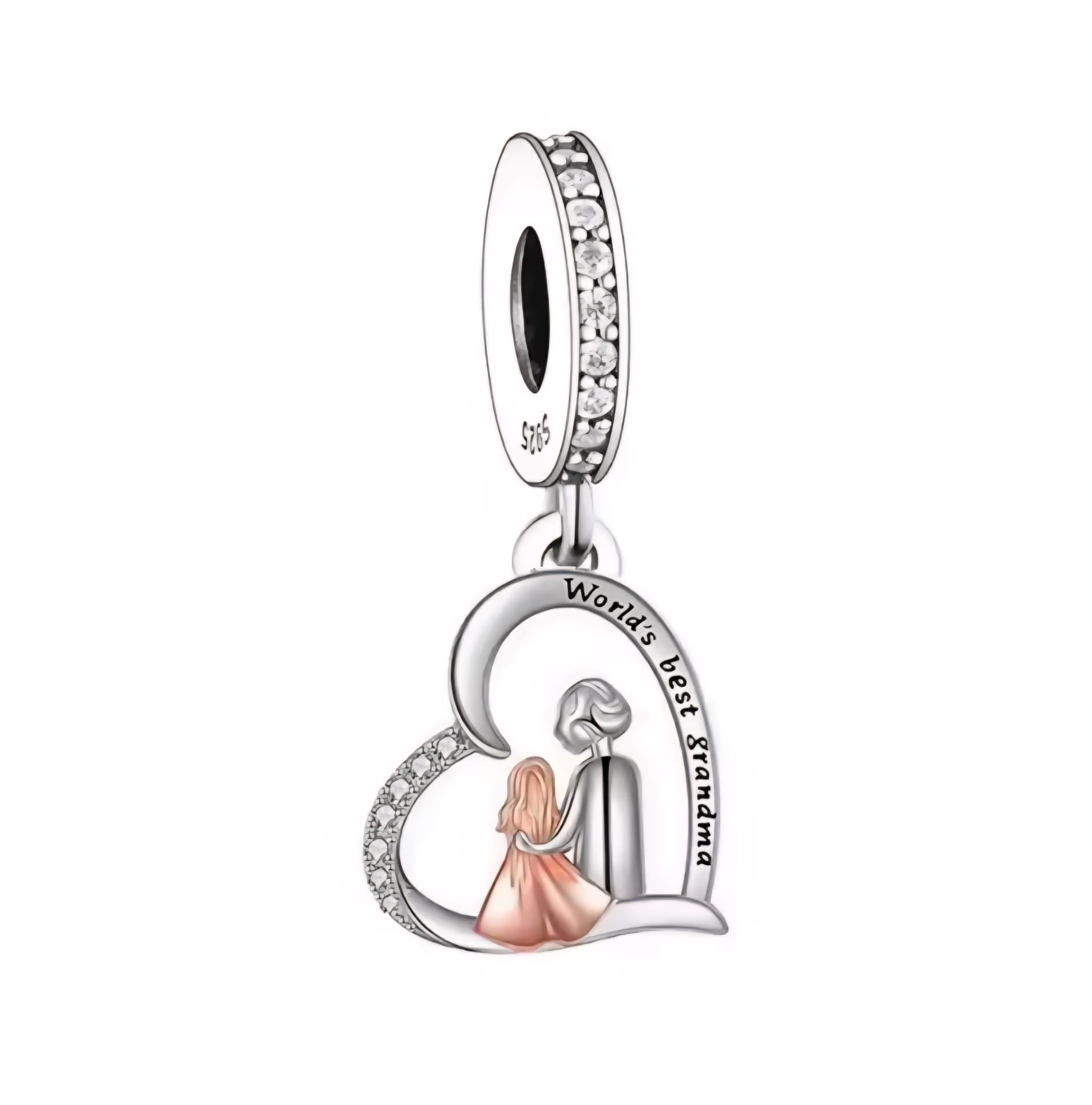 Best Grandma Heart Charm