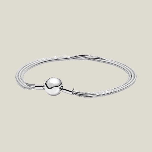 Authentic Pandora Multi Strand Sterling Silver One Clip Station Bracelet  6.5” | eBay