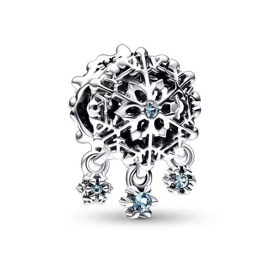 Blue Zirconia Snowflake Dreamcatcher Charm