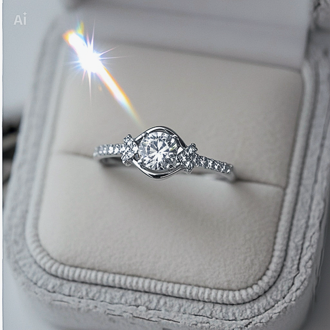 Brilliant solitaire zircon ring 925 sterling silver round cut stone elegant sparkling band jewelry