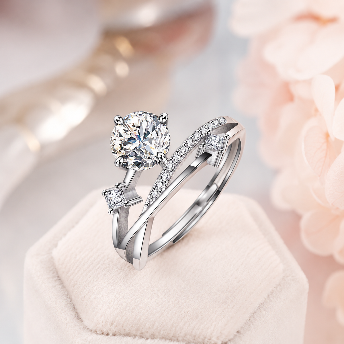 GRA certified moissanite promise ring 925 sterling silver with certificate lifetime warranty diamond test