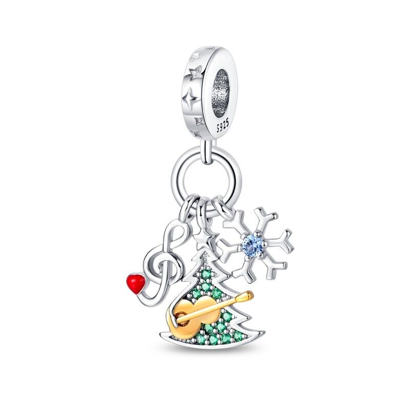 Christmas Tree & Snowflake Dangle Charm