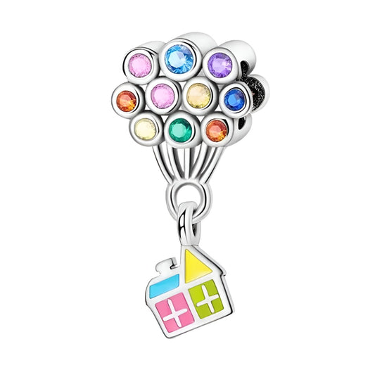 Colourful Zirconia Balloon & House Charm