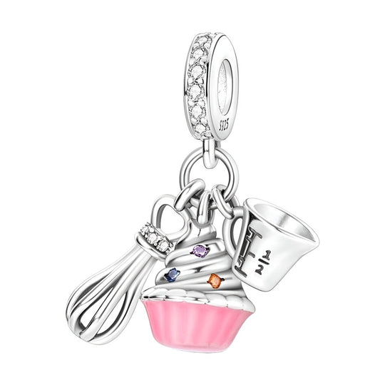 Colourful Zirconia Cupcake Muffin Charm