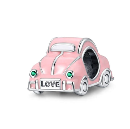 Cute Pink Car Bead Charm