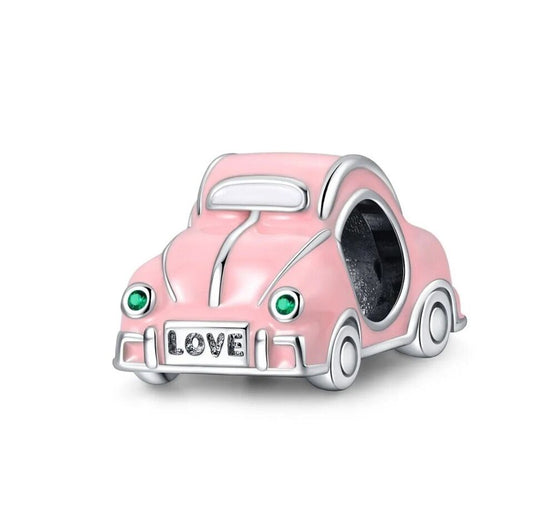 Cute Pink Car Bead Charm