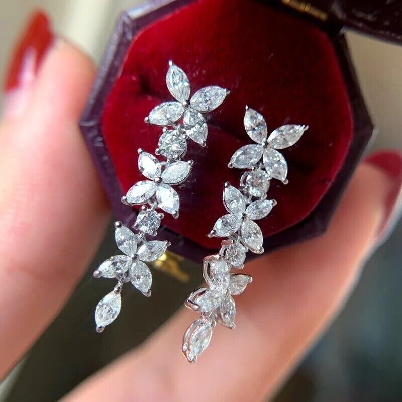 Earrings Brilliant Marquise Cubic Zirconia Stone