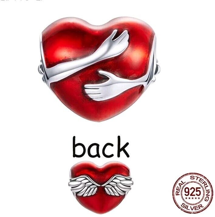 Embrace Of Love Heart With Wings Charm