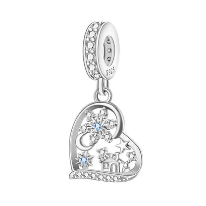 Heart With Snowflakes & House Christmas