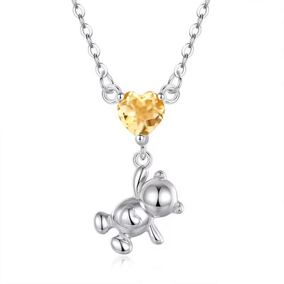 Teddy on Natural Gemstone Necklace