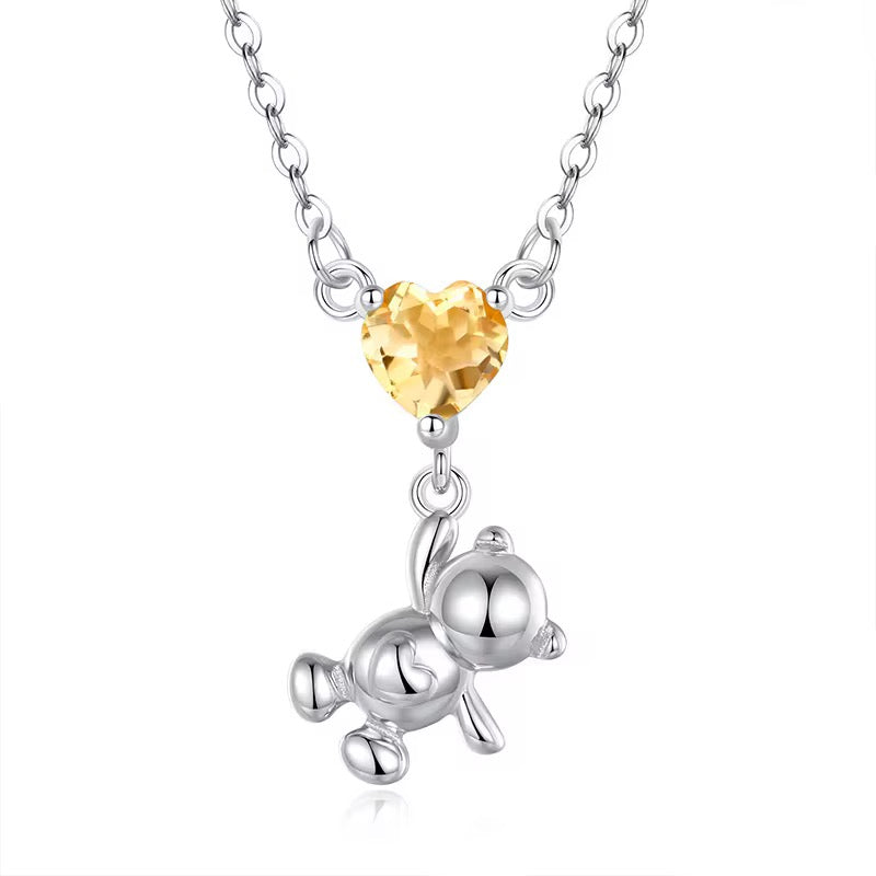 Teddy on Natural Gemstone Necklace