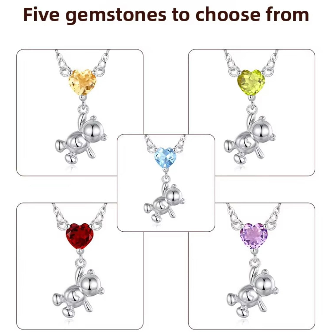 Teddy on Natural Gemstone Necklace